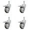 Service Caster 4 Inch Gray Polyurethane Swivel 3/8 Inch Stem Caster Set with Total Lock Brake SCC-TSTTL20S414-PPUB-381615-4 - alternate 2
